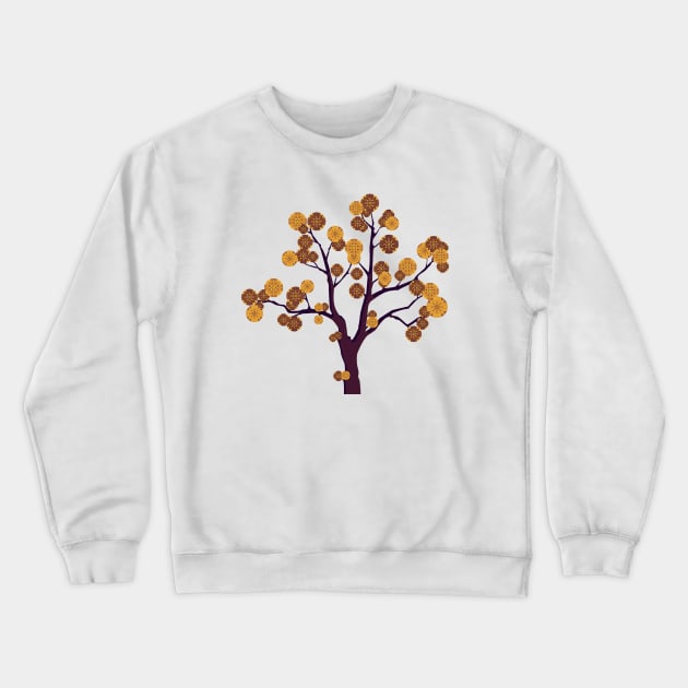 Autumn tree with yellow mandala leaves Crewneck Sweatshirt by Bailamor